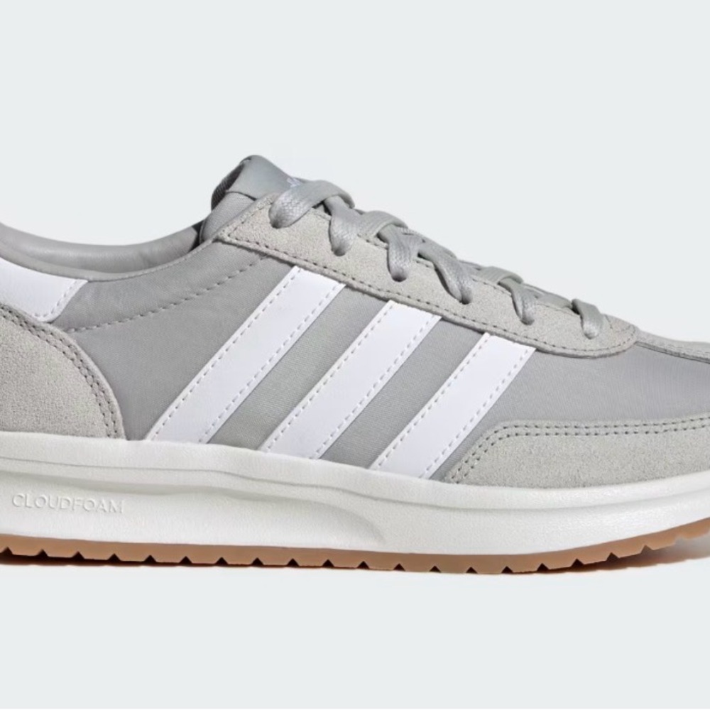 Women’s Adidas Light Gray and White Cloudfoam Sneaker